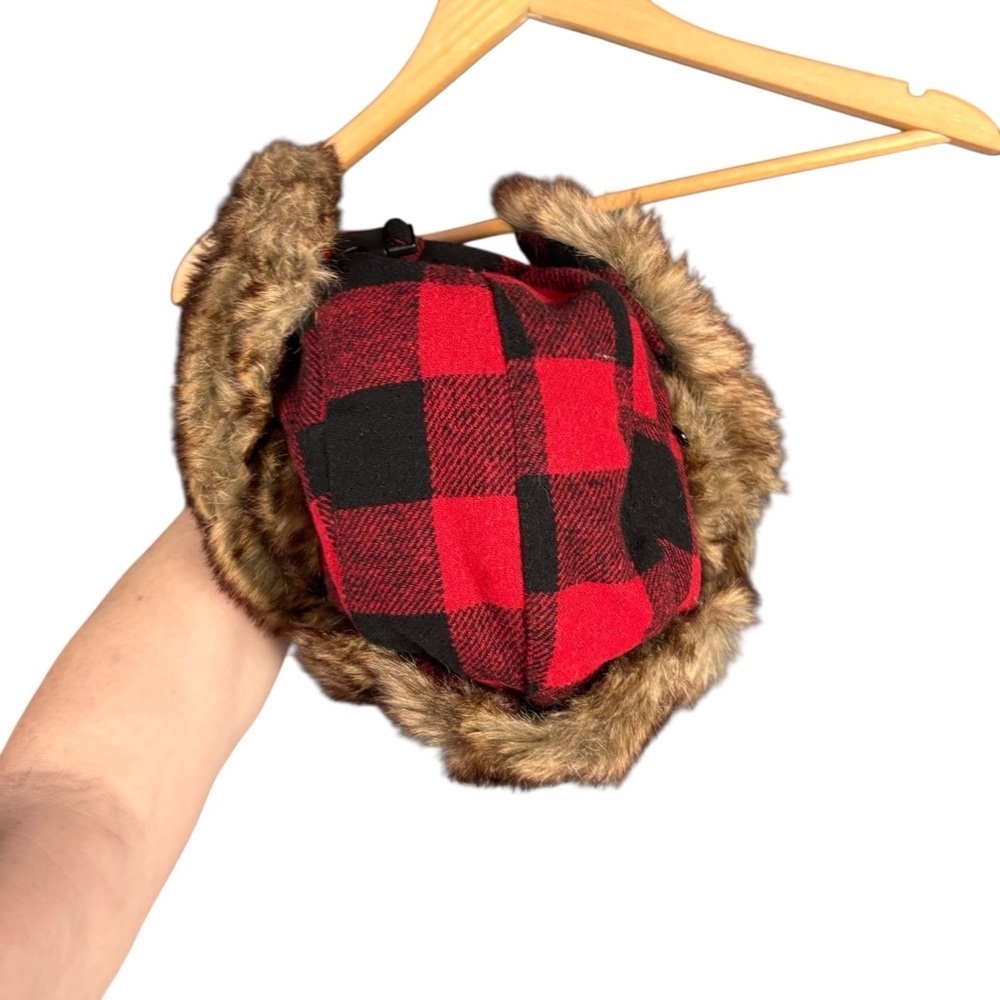 KB Ethos Buffalo Plaid Faux Fur Trapper Hat – One Size - Picture 5 of 8